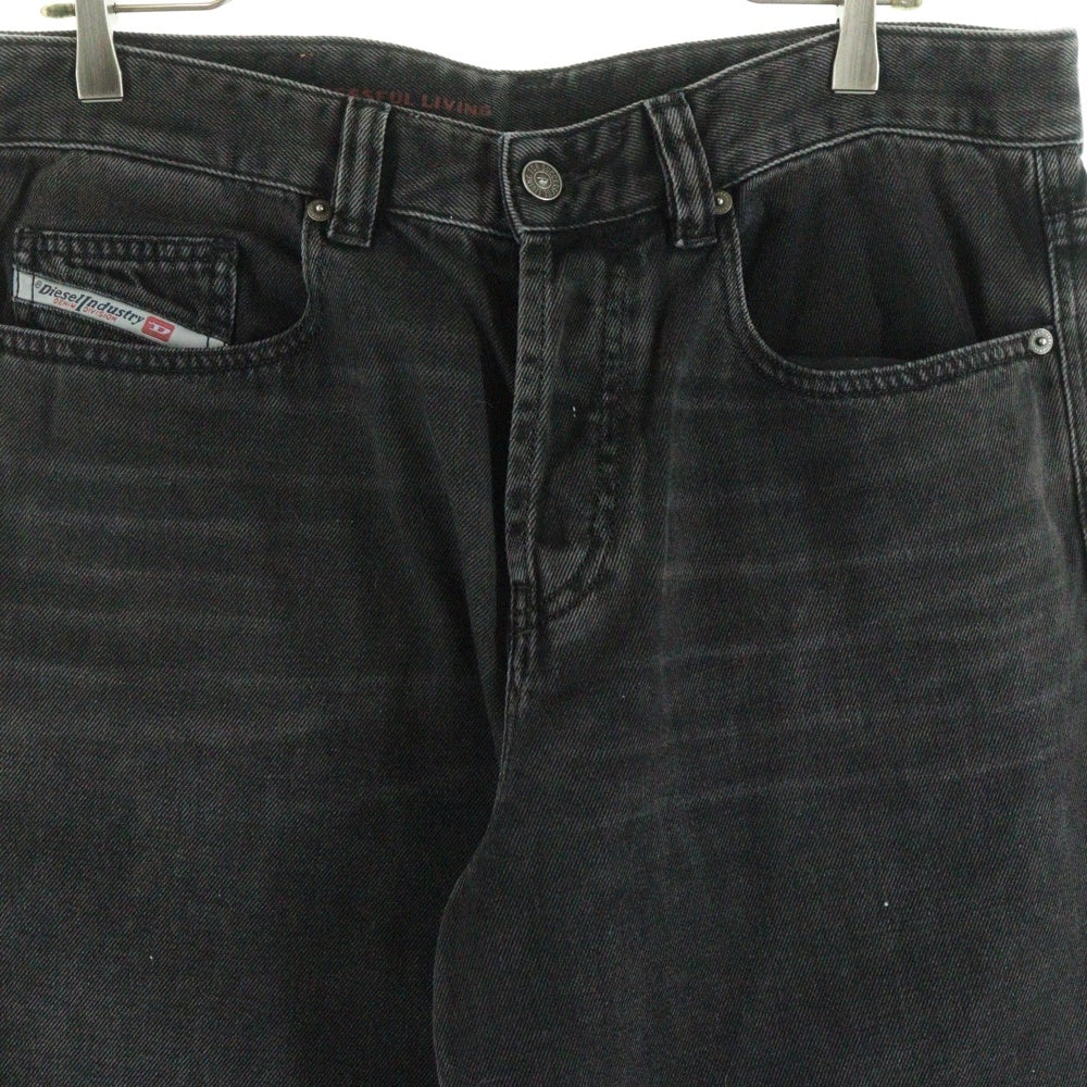 DIESEL(ディーゼル) 2001 D-MACROマクロ ワイド デニムパンツ ブラック A12821