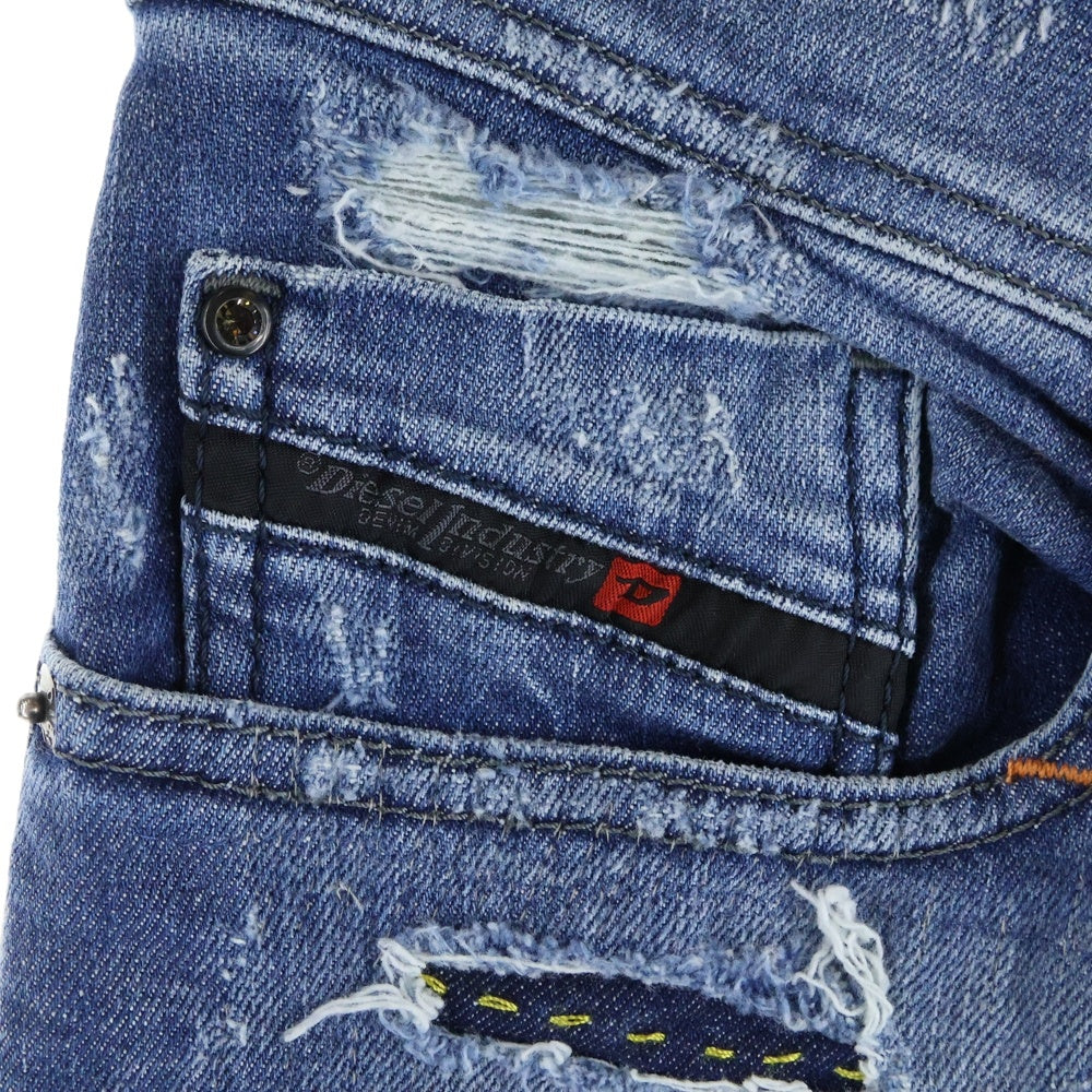 DIESEL(ディーゼル) TEPPHAR ストレッチ スキニー ダメージ デニムパンツ ブルー