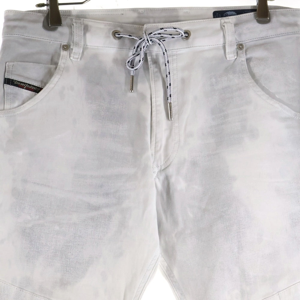 DIESEL(ディーゼル) D-LUCHIC-SP2-NE ドローストリング ペンキ加工 スキニーデニムパンツ グレー