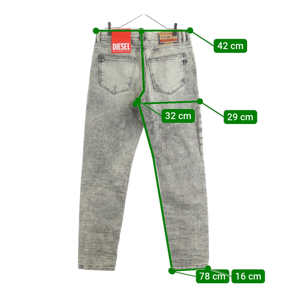 DIESEL(ディーゼル) 2019 D-STRUKT ウォッシュド加工 スリム デニムパンツ グレー A03562