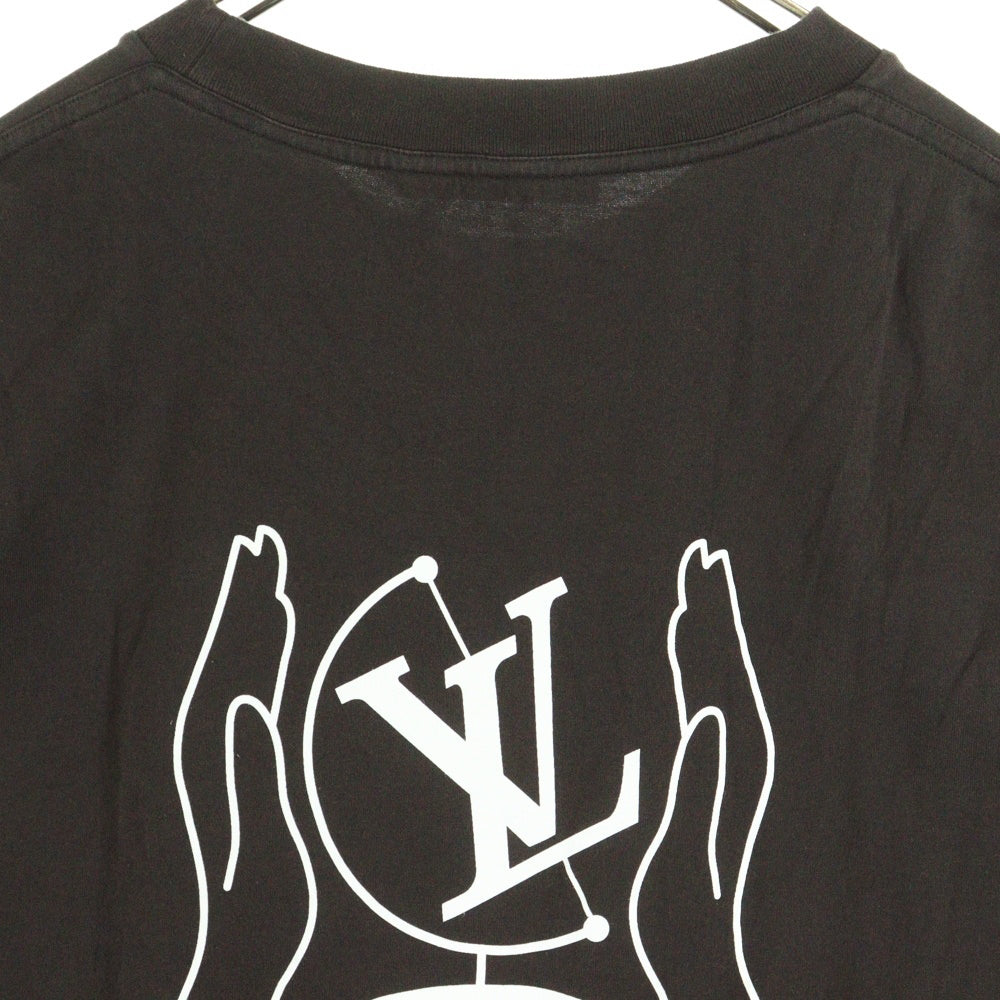LOUIS VUITTON(ルイヴィトン) 25SS ウォッシュド ロゴプリント クルーネック 半袖Tシャツカットソー ブラウン RM251M NPG HSY98W