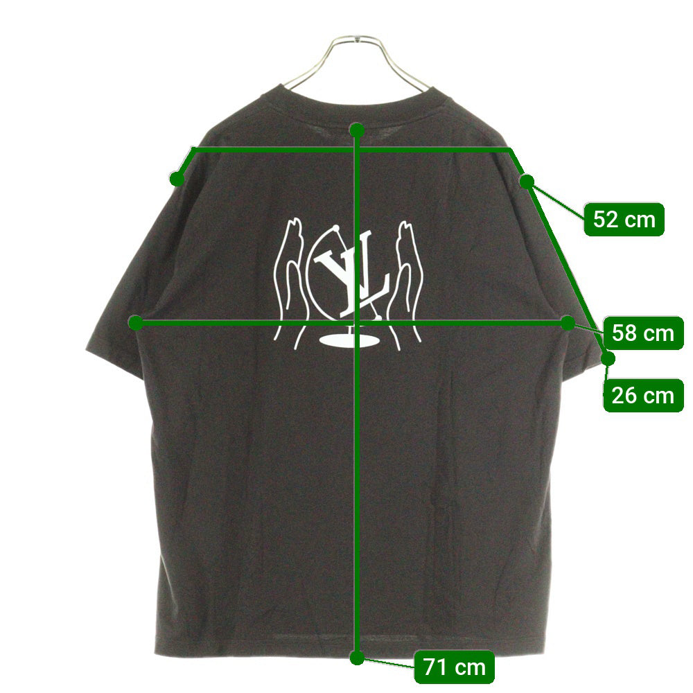 LOUIS VUITTON(ルイヴィトン) 25SS ウォッシュド ロゴプリント クルーネック 半袖Tシャツカットソー ブラウン RM251M NPG HSY98W