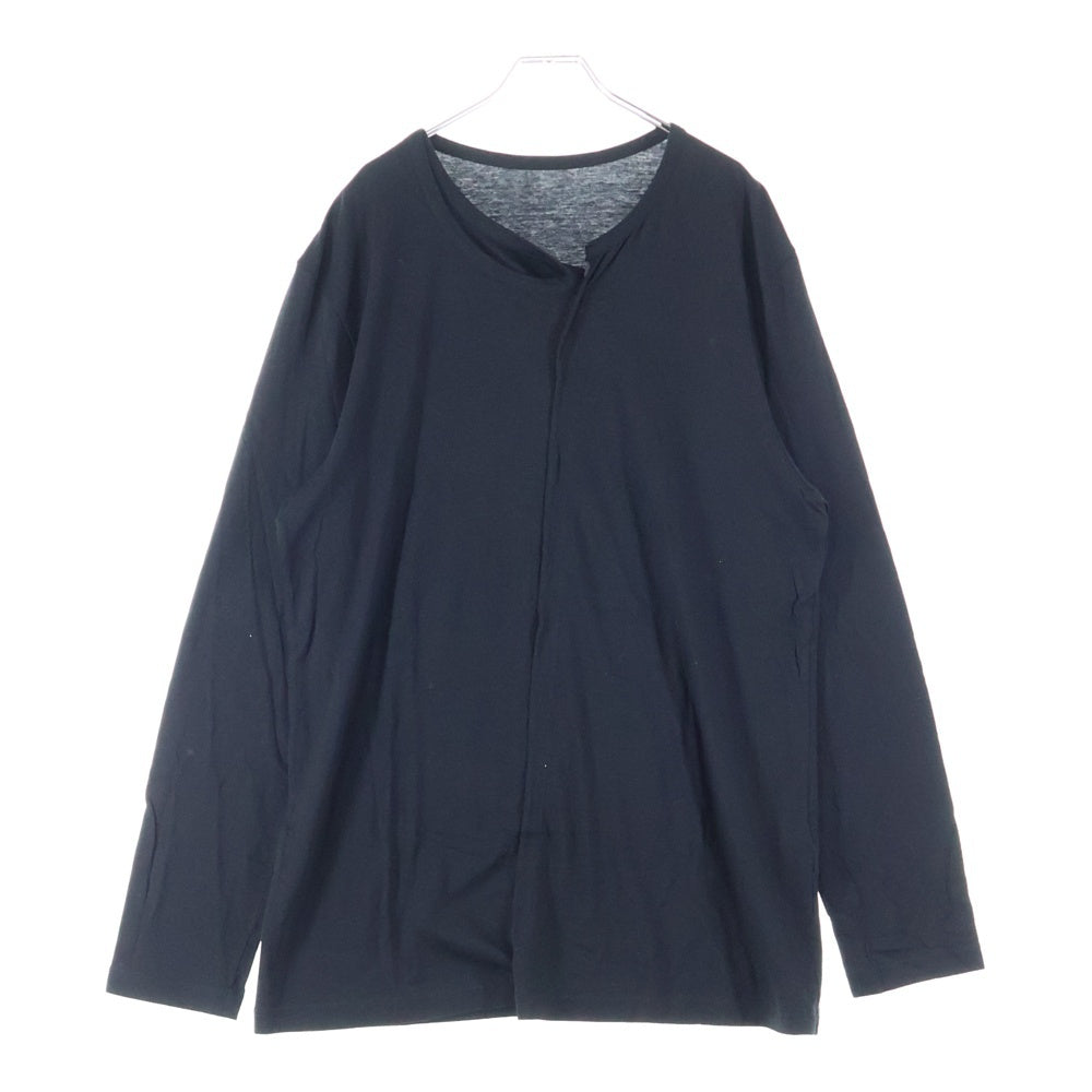 Ground Y(グラウンドワイ) 21SS ダブルカラー ロングスリーブ 長袖Tシャツ カットソー ブラック GR-T12-046