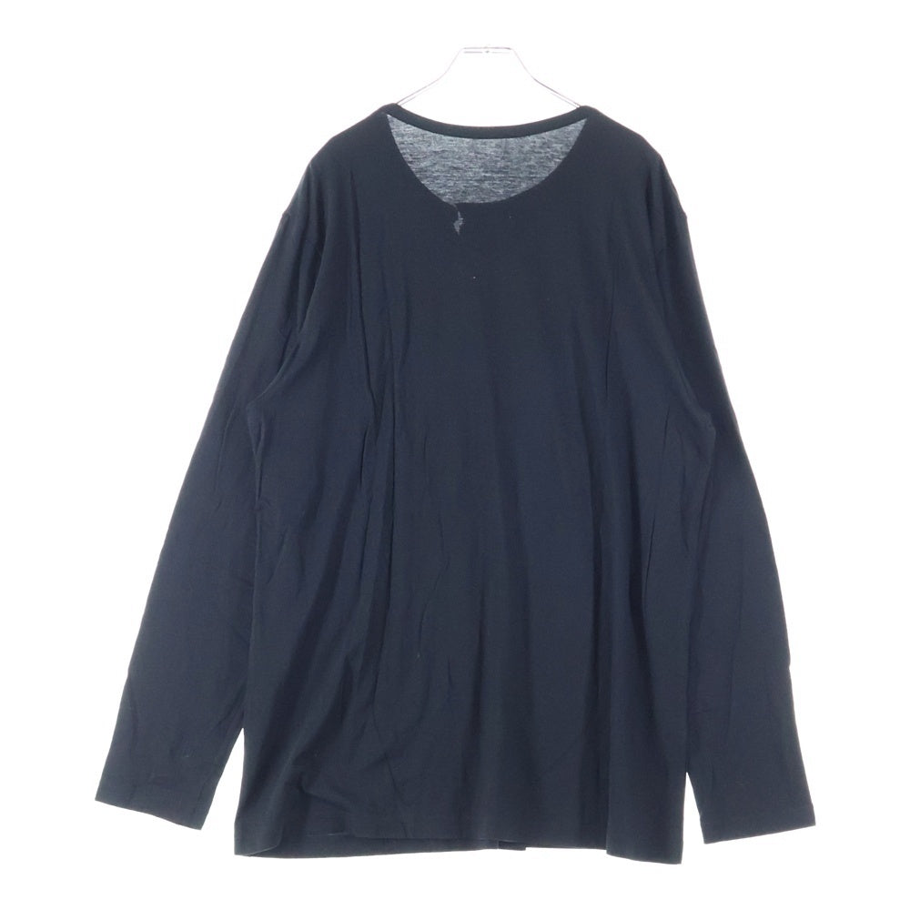 Ground Y(グラウンドワイ) 21SS ダブルカラー ロングスリーブ 長袖Tシャツ カットソー ブラック GR-T12-046