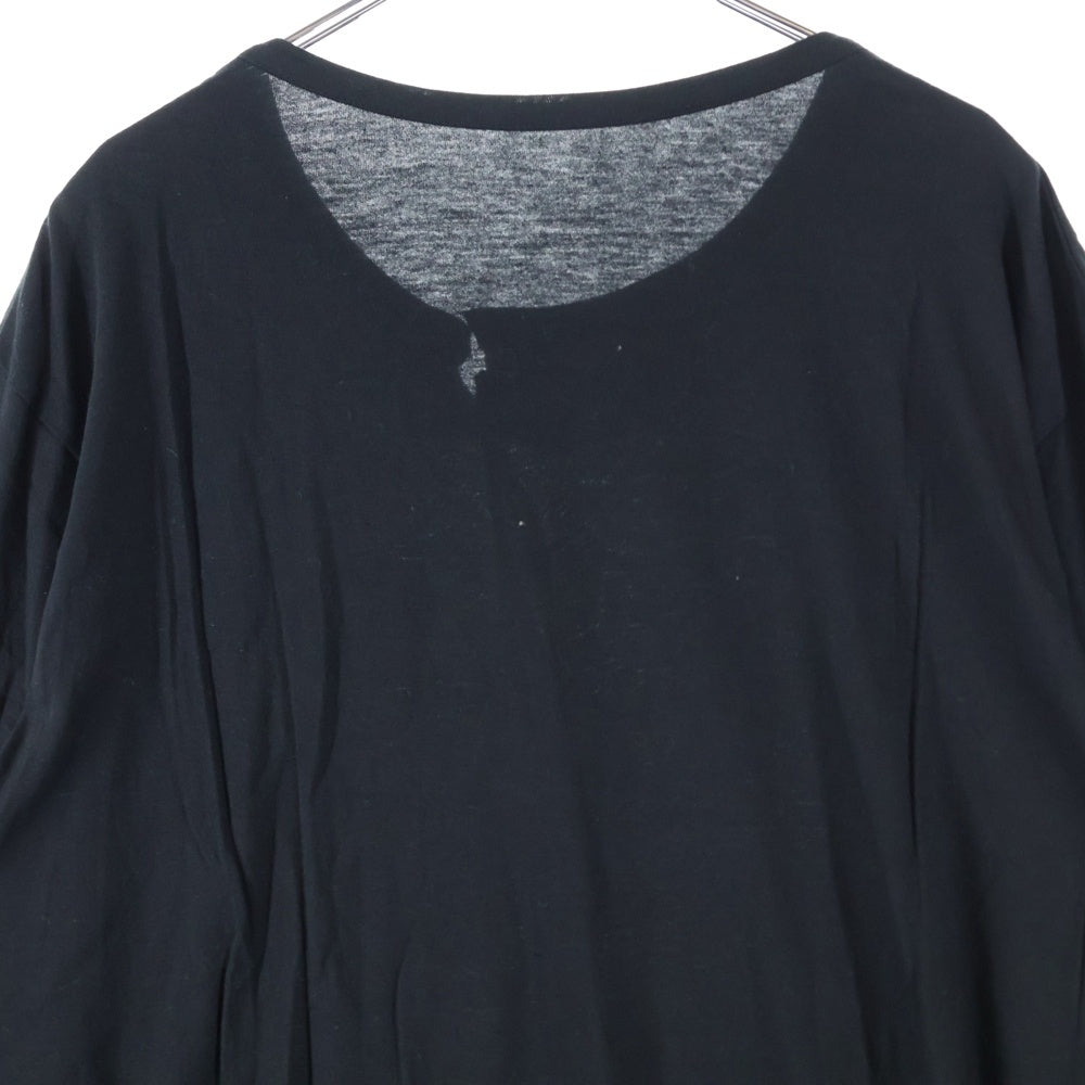 Ground Y(グラウンドワイ) 21SS ダブルカラー ロングスリーブ 長袖Tシャツ カットソー ブラック GR-T12-046