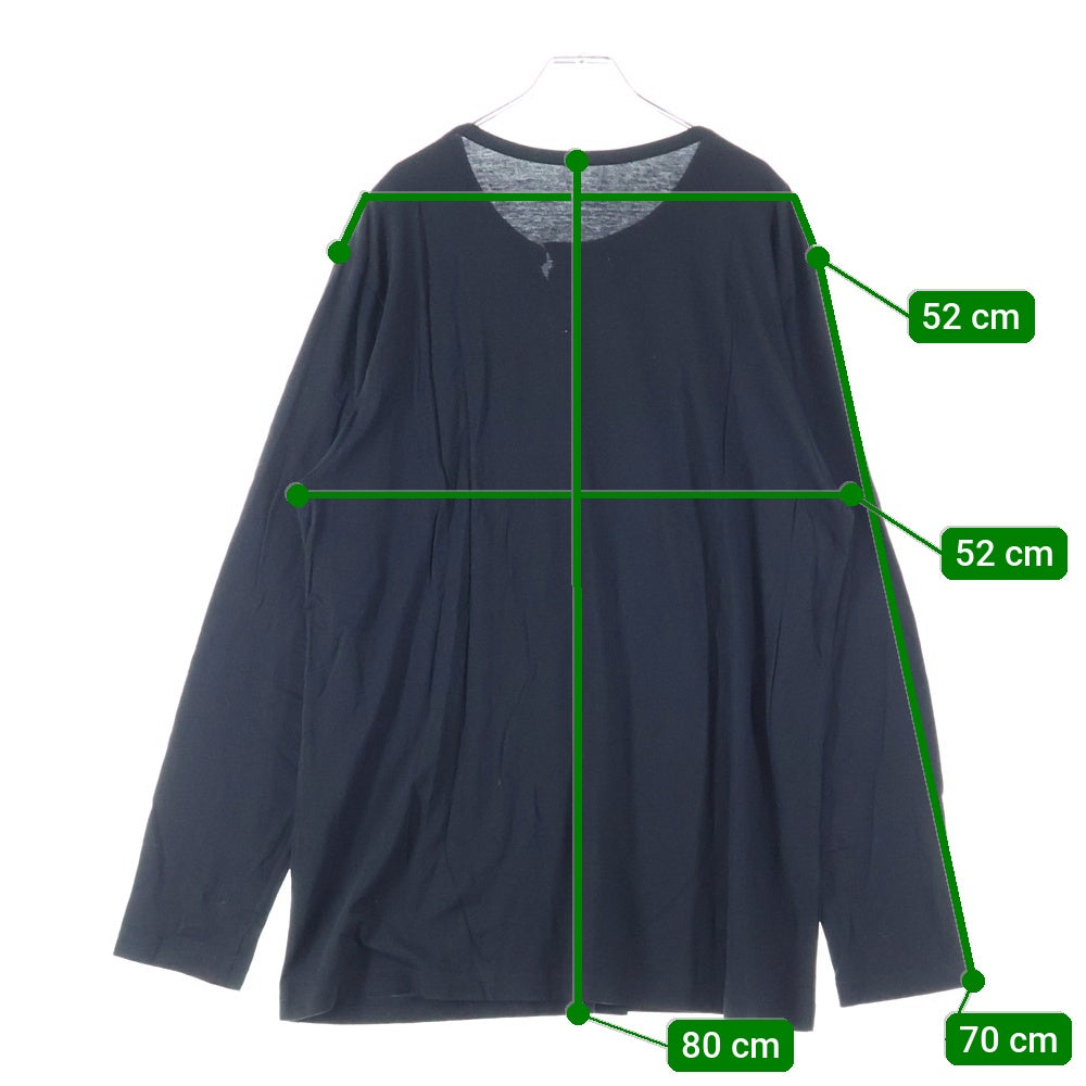 Ground Y(グラウンドワイ) 21SS ダブルカラー ロングスリーブ 長袖Tシャツ カットソー ブラック GR-T12-046