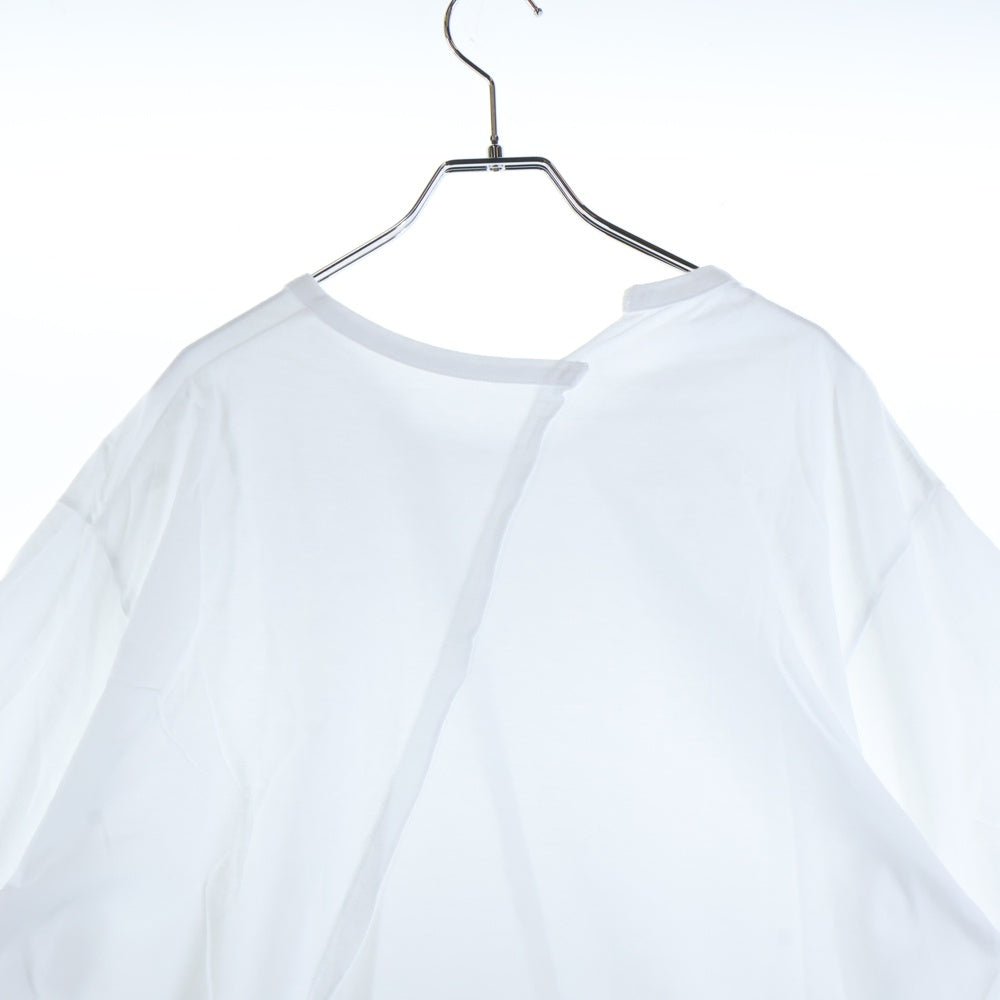 Ground Y(グラウンドワイ) 18SS アシンメトリー 半袖Tシャツカットソー ホワイト GW-T03-040