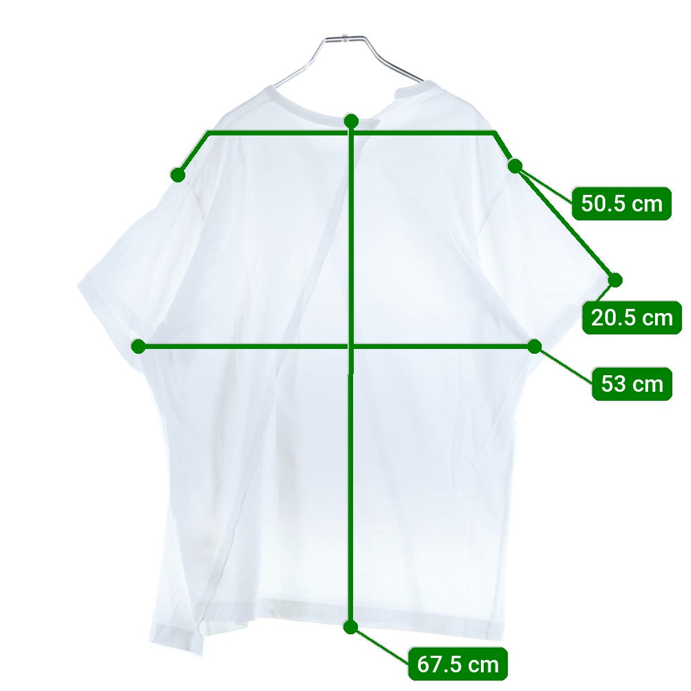 Ground Y(グラウンドワイ) 18SS アシンメトリー 半袖Tシャツカットソー ホワイト GW-T03-040