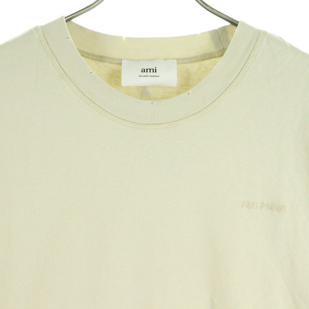 AMI Alexandre Mattiussi(アミアレクサンドルマテュッシ) レイヤード クルーネック ロングスリーブ 長袖Tシャツカットソー ベージュ UTS216.JE0051