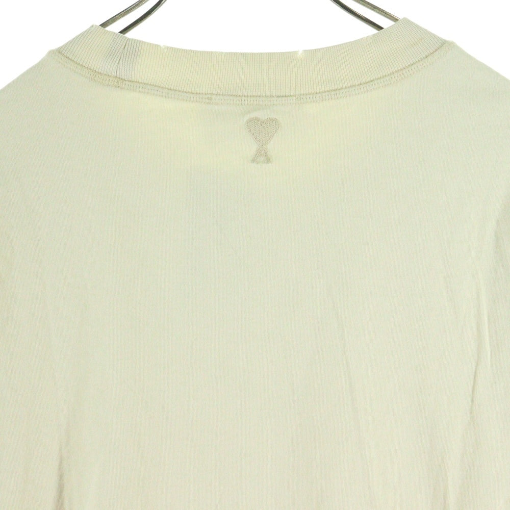 AMI Alexandre Mattiussi(アミアレクサンドルマテュッシ) レイヤード クルーネック ロングスリーブ 長袖Tシャツカットソー ベージュ UTS216.JE0051