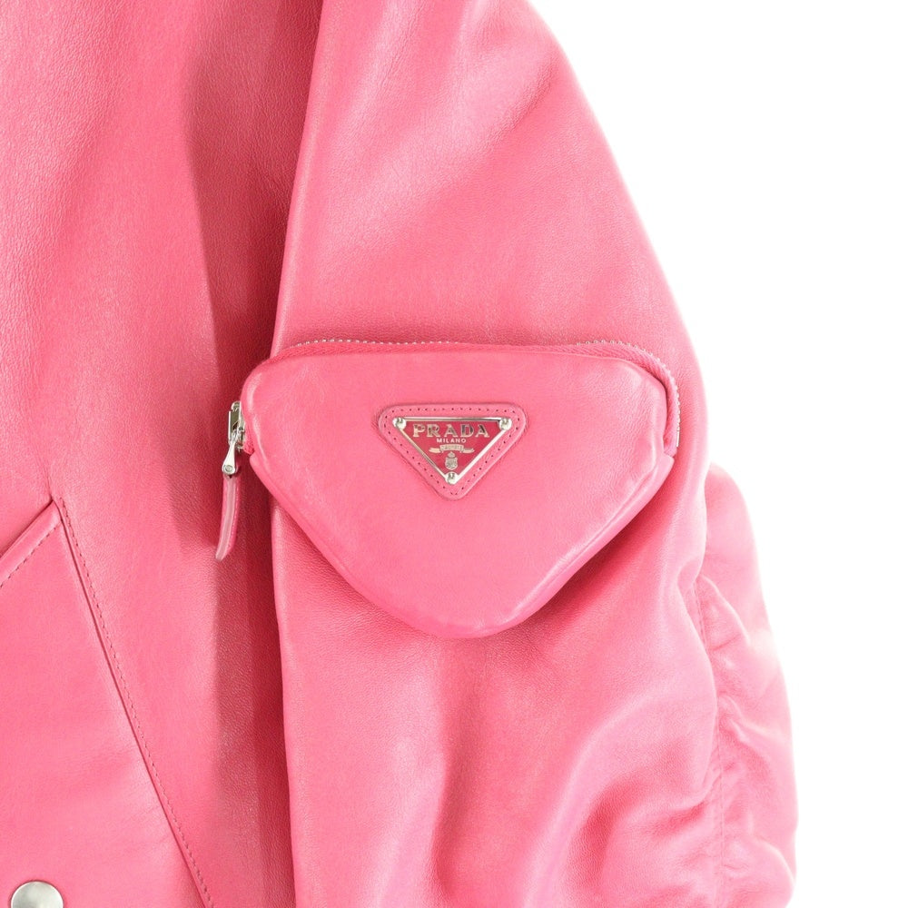 PRADA(プラダ) 21AW Oversized nappa leather bomber jacket オーバーサイズ ナッパ ボンバージャケット ピンク 58A079 1ZFE