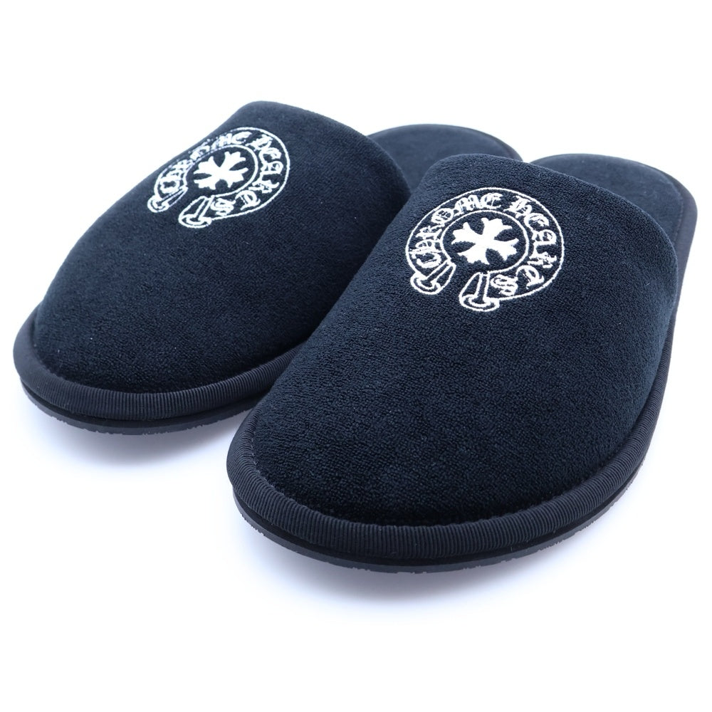 CHROME HEARTS(クロムハーツ) HOTEL SLIPPER ホースシューロゴ刺繍 スリッパ ブラック