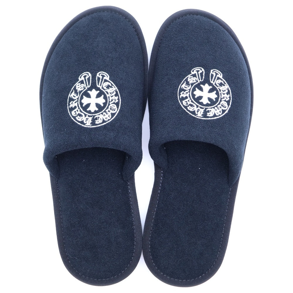 CHROME HEARTS(クロムハーツ) HOTEL SLIPPER ホースシューロゴ刺繍 スリッパ ブラック