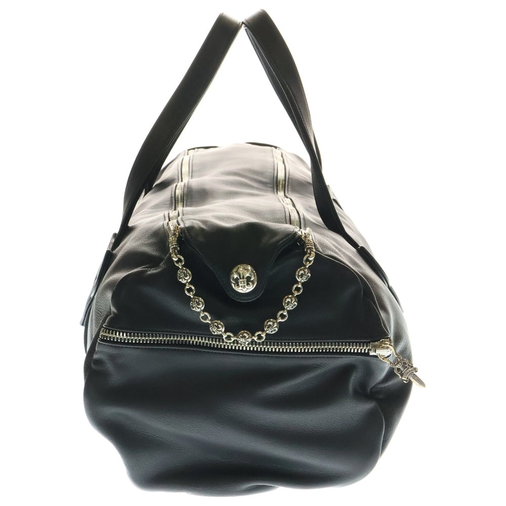 CHROME HEARTS(クロムハーツ) DUFFLE BSFLR BAG ダッフル BSフレアパッチ フレアボールチェーン付き レザーハンドバッグ ブラック