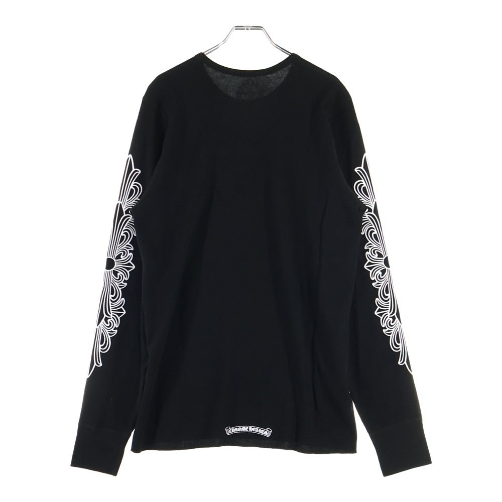 CHROME HEARTS(クロムハーツ) THERMAL L/S Horseshoe ホースシューアームフローラルプリント サーマル 長袖Tシャツ カットソー ブラック