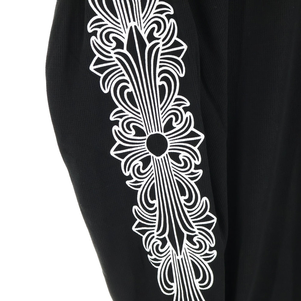 CHROME HEARTS(クロムハーツ) THERMAL L/S Horseshoe ホースシューアームフローラルプリント サーマル 長袖Tシャツ カットソー ブラック
