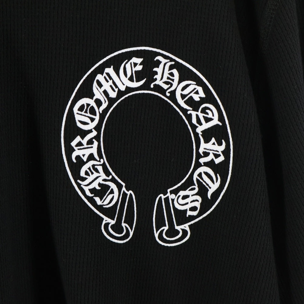 CHROME HEARTS(クロムハーツ) THERMAL L/S Horseshoe ホースシューアームフローラルプリント サーマル 長袖Tシャツ カットソー ブラック
