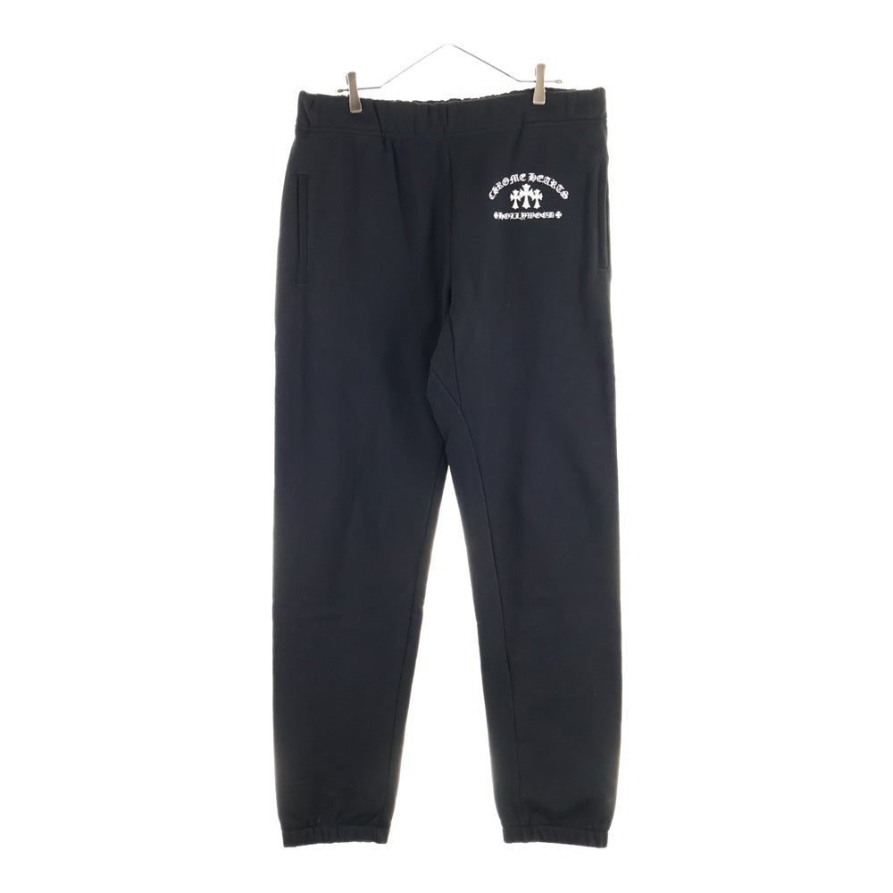 CHROME HEARTS(クロムハーツ) SAILIN Y NOT Cemetery Cross Sweat Pants ワイノットセメタリークロス刺繍 スウェットパンツ ブラック