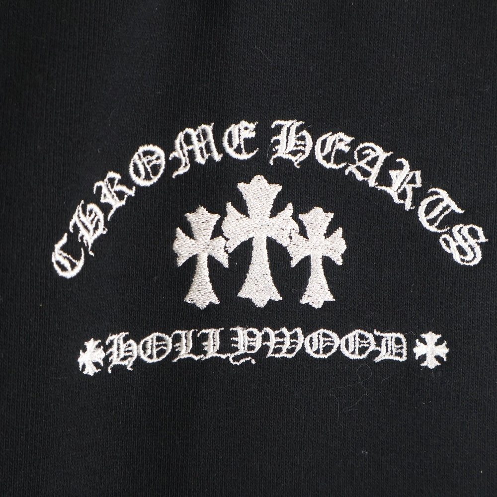 CHROME HEARTS(クロムハーツ) SAILIN Y NOT Cemetery Cross Sweat Pants ワイノットセメタリークロス刺繍 スウェットパンツ ブラック