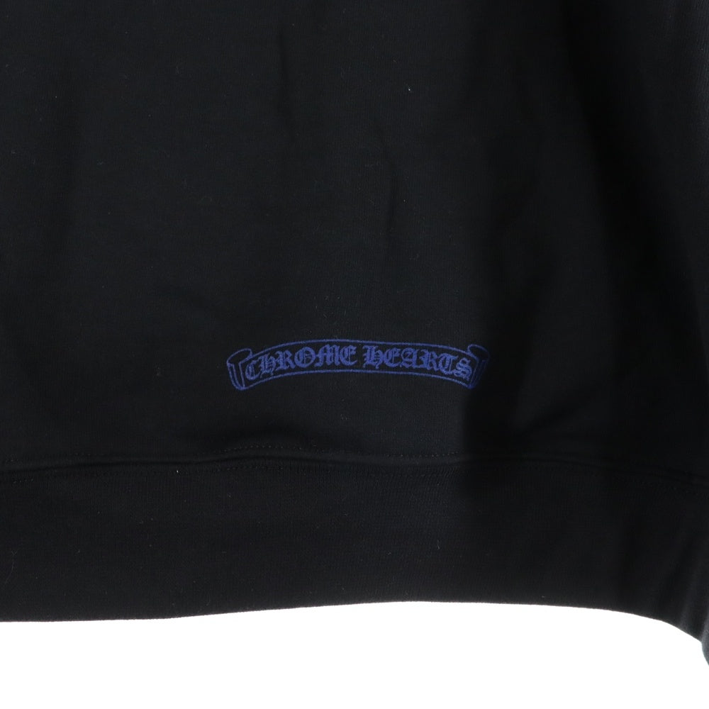 CHROME HEARTS(クロムハーツ) Vertical Logo Zip Up Hoodie ヴァーティカル ロゴプリント 裏地サーマル ダガージップアップ スウェット パーカー ブラック