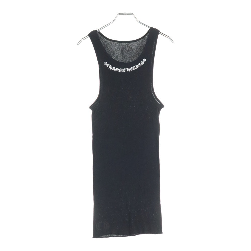 CHROME HEARTS(クロムハーツ) Neck Logo Back Scroll Tank Top ネックロゴ バックスクロール プリント タンクトップ ノースリーブカットソー ブラック