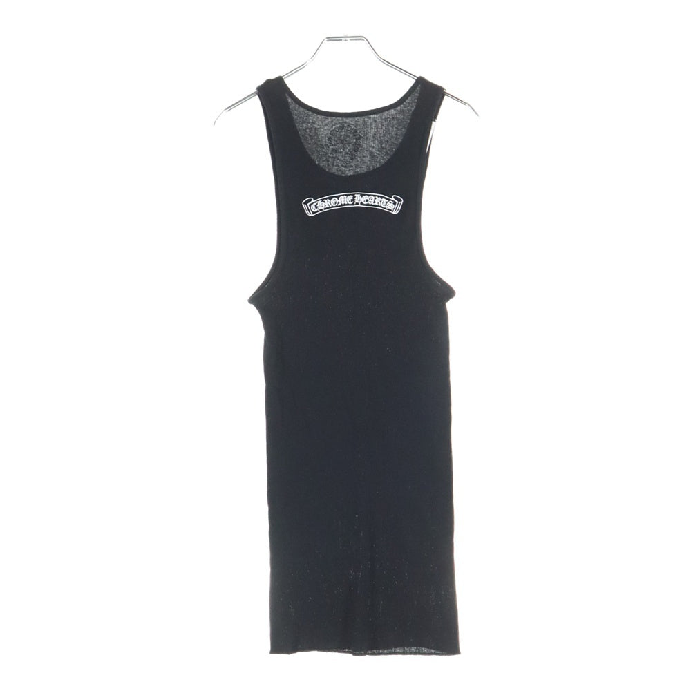 CHROME HEARTS(クロムハーツ) Neck Logo Back Scroll Tank Top ネックロゴ バックスクロール プリント タンクトップ ノースリーブカットソー ブラック