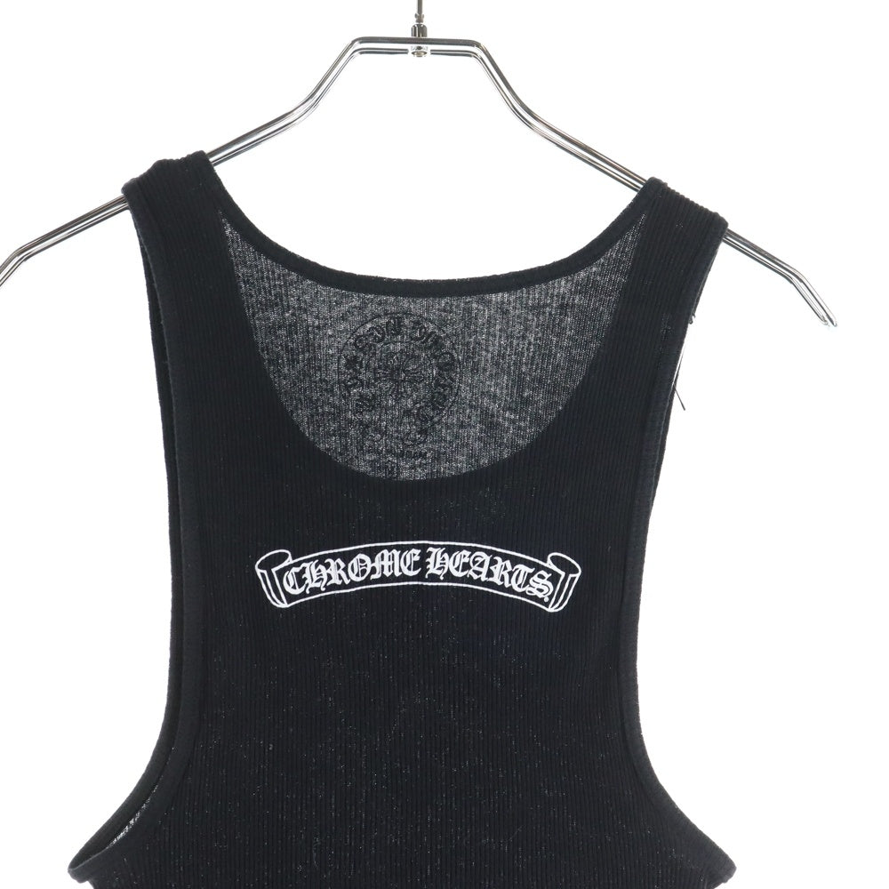CHROME HEARTS(クロムハーツ) Neck Logo Back Scroll Tank Top ネックロゴ バックスクロール プリント タンクトップ ノースリーブカットソー ブラック