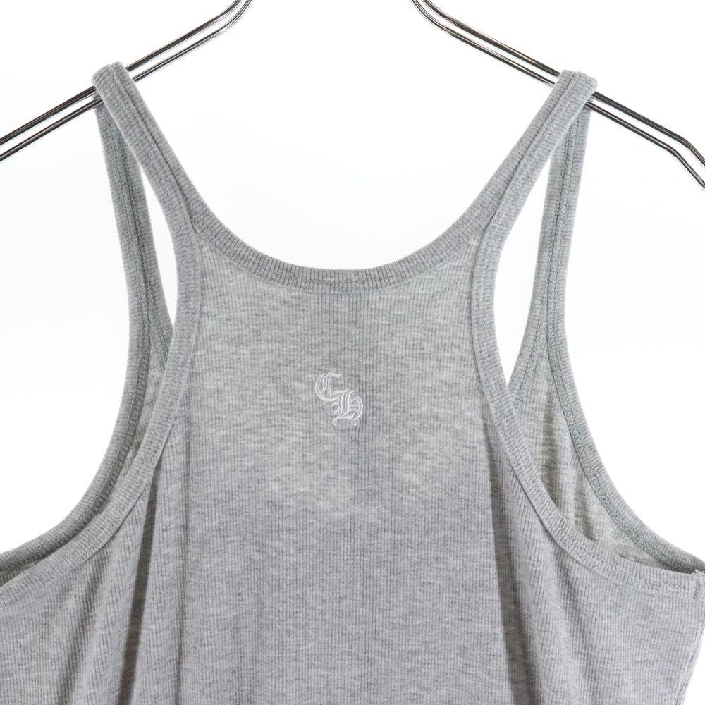 CHROME HEARTS(クロムハーツ) Y NOT CH刺繍タンクトップ ノースリーブカットソー ワンピース グレー レディース