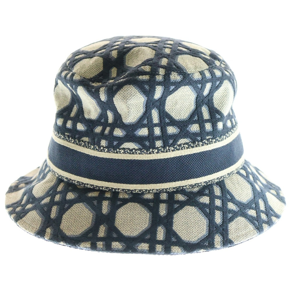 Christian Dior(クリスチャンディオール) 24SS マクロカナージュ キャンバス バケットハット 帽子 グレー/ネイビー 41CAN923X131
