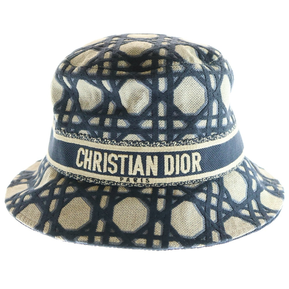Christian Dior(クリスチャンディオール) 24SS マクロカナージュ キャンバス バケットハット 帽子 グレー/ネイビー 41CAN923X131
