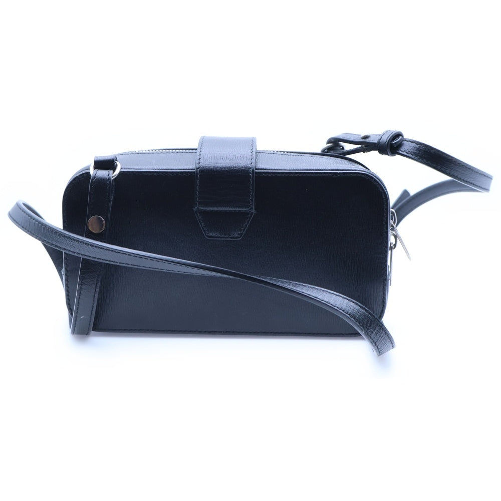BALENCIAGA(バレンシアガ) タック レザー スクエア ショルダーバッグ ブラック 637881