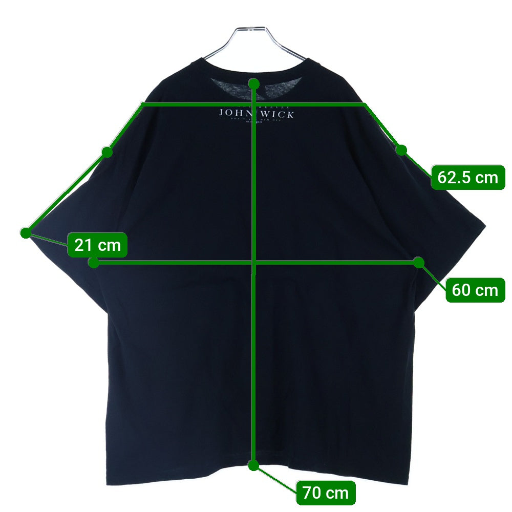 VINTAGE(ヴィンテージ) 10s John Wick ジョン・ウィック キアヌリーブス 両面プリント クルーネック半袖Tシャツ カットソー ブラック