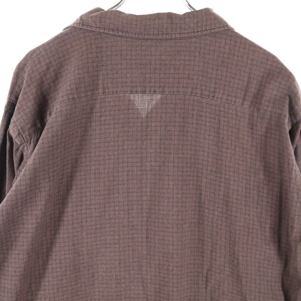 VINTAGE(ヴィンテージ) 50S-60S HATHAWAY SHIRT ハサウェイシャツ ダブルポケット チェック 長袖オープンカラーシャツ ブラウン