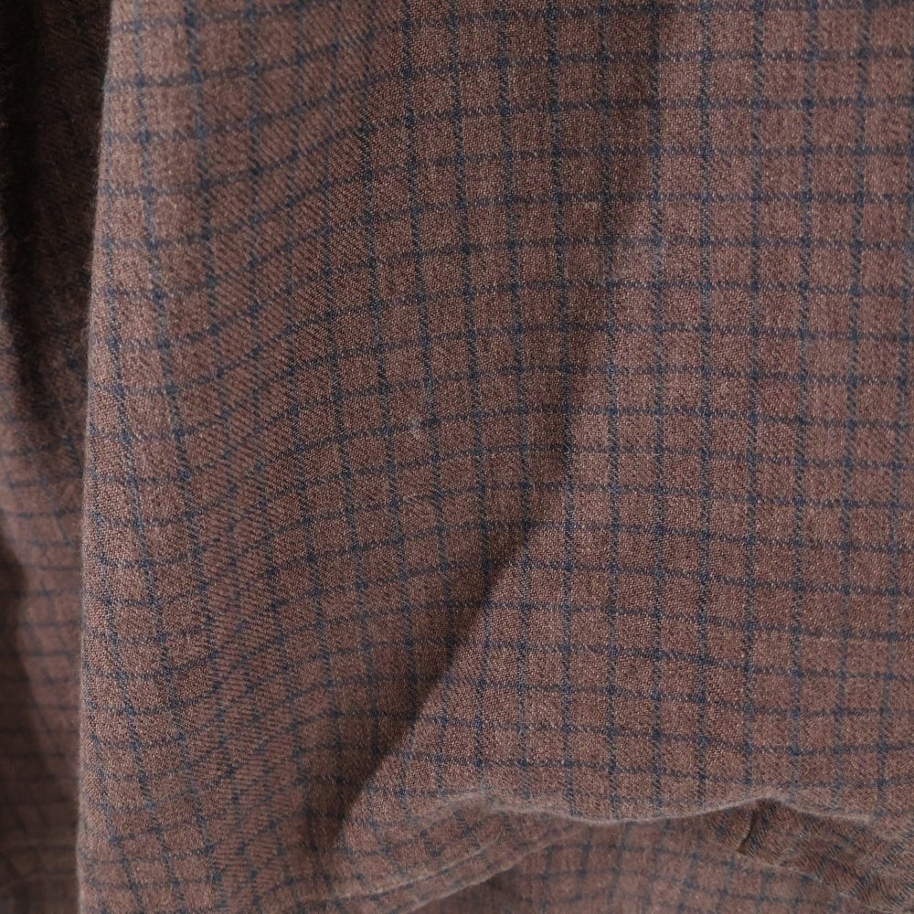 VINTAGE(ヴィンテージ) 50S-60S HATHAWAY SHIRT ハサウェイシャツ ダブルポケット チェック 長袖オープンカラーシャツ ブラウン