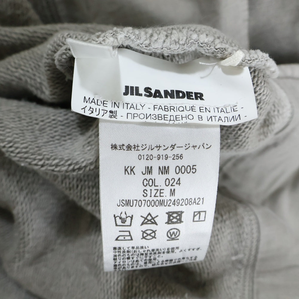 JIL SANDER(ジルサンダー) ラグランショルダー スウェット クルーネック半袖Tシャツ カットソー グレー JSMU707000MU249208A21