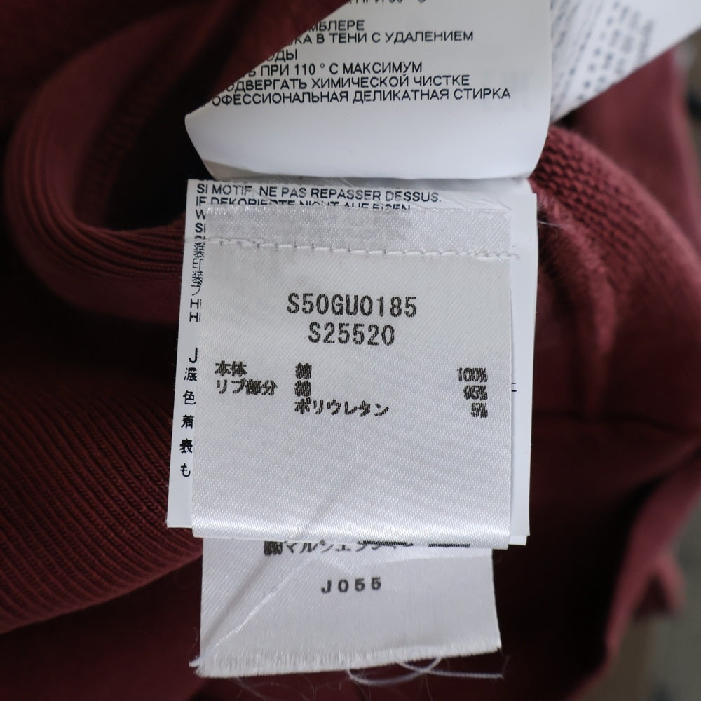 Maison Margiela 10(メゾン マルジェラ) フロントパッチ ダメージ加工 ダブルクルーネック スウェットトレーナー バーガンディ S50GU0185