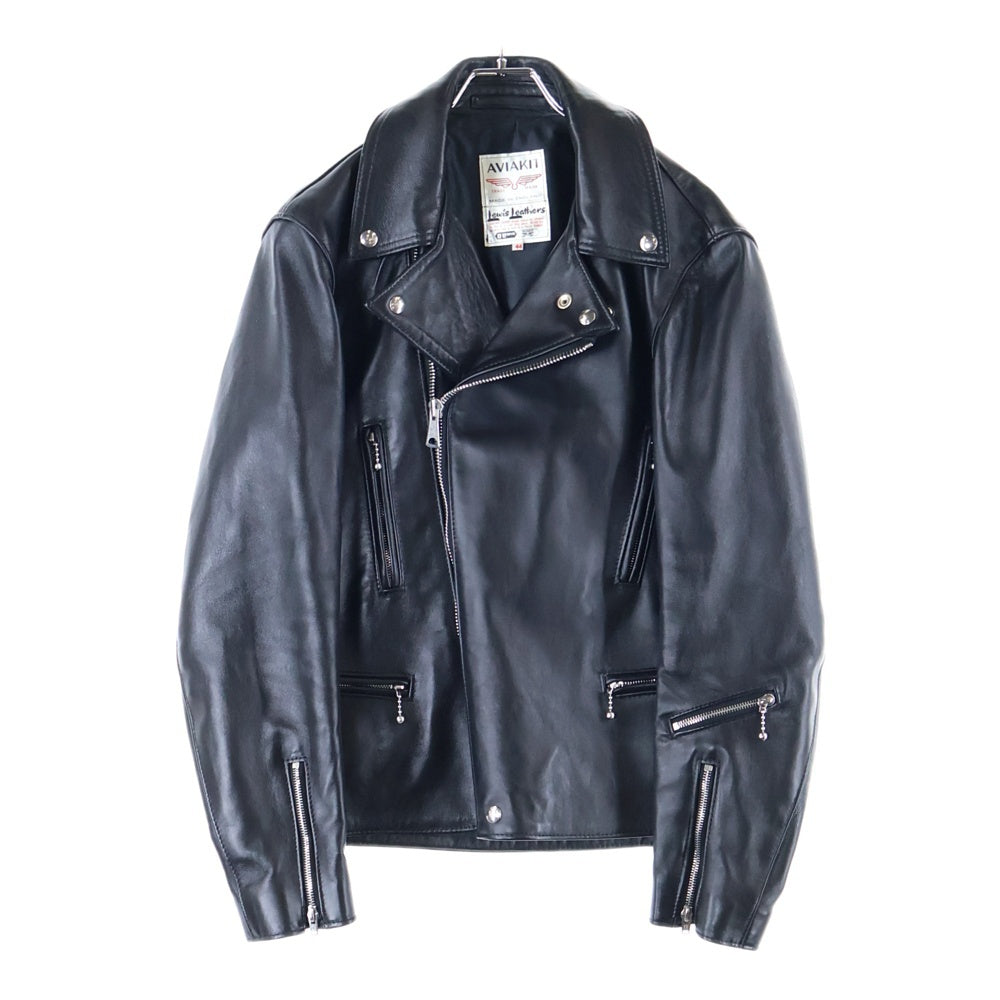 Lewis Leathers(ルイスレザー) 402T LIGHTNING TIGHT FIT ライトニング タイトフィット ニットメッシュライニング シープスキン ダブルライダースジャケット ブラック