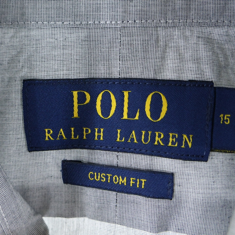 POLO RALPH LAUREN(ポロラルフローレン) カスタムフィット ロゴ刺繍 レギュラーカラー 長袖シャツ グレー