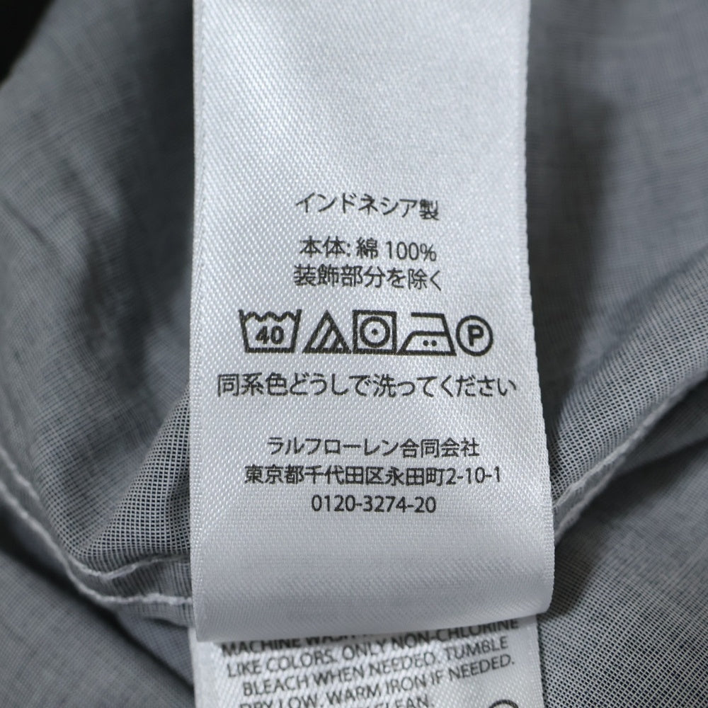 POLO RALPH LAUREN(ポロラルフローレン) カスタムフィット ロゴ刺繍 レギュラーカラー 長袖シャツ グレー