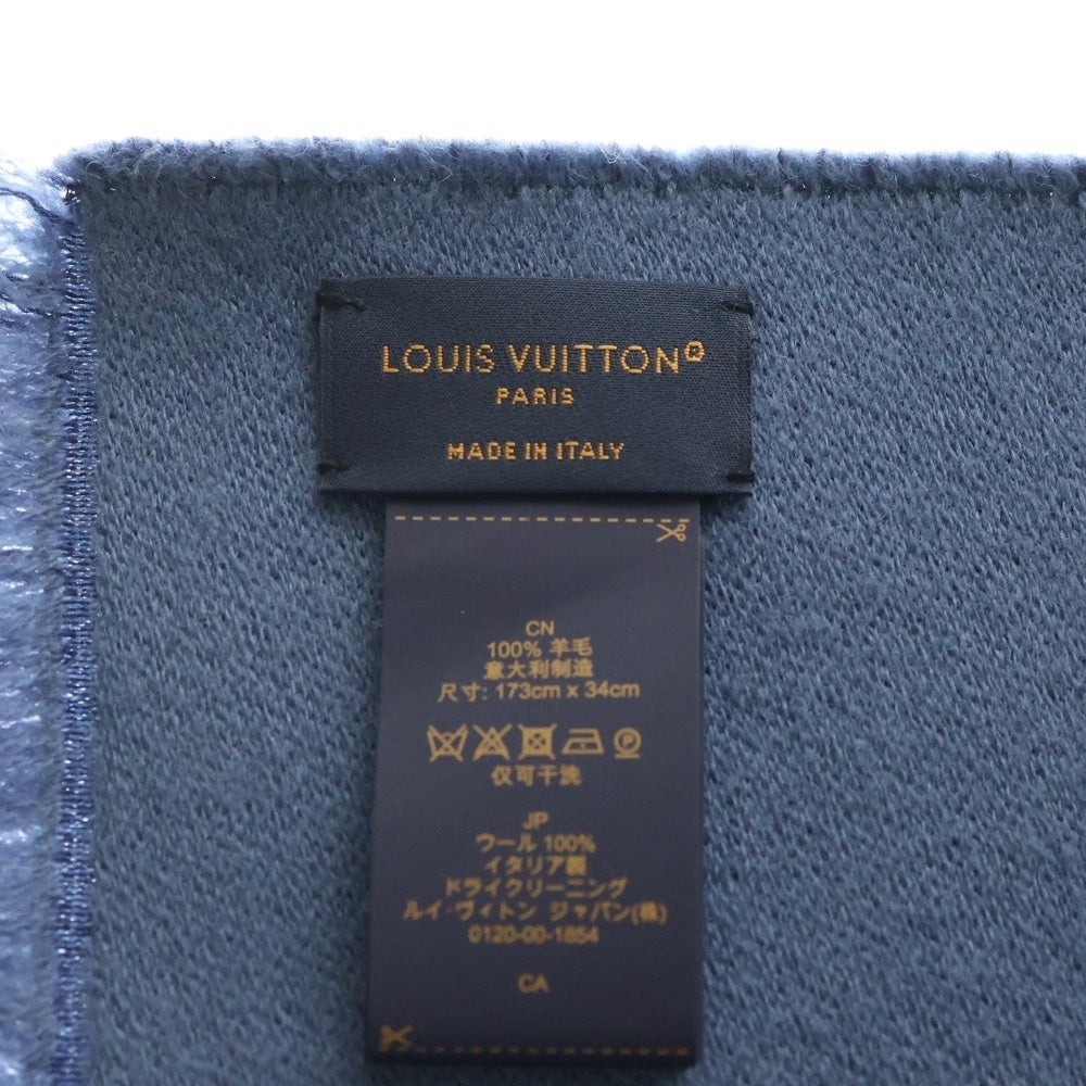 LOUIS VUITTON(ルイヴィトン) エシャルプ モノグラム ヴィヴィエンヌ ウール マフラー ストール ブルー M77129 MR0224