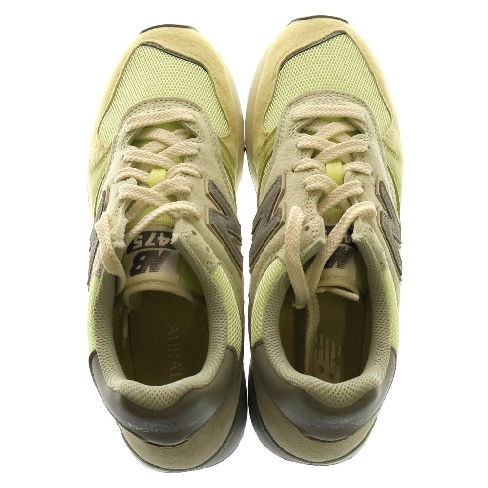 New Balance(ニューバランス) ×AURALEE U475AR ALOE WASH オーラリー アロエウォッシュ メッシュ ローカットスニーカー イエロー US8/26cm