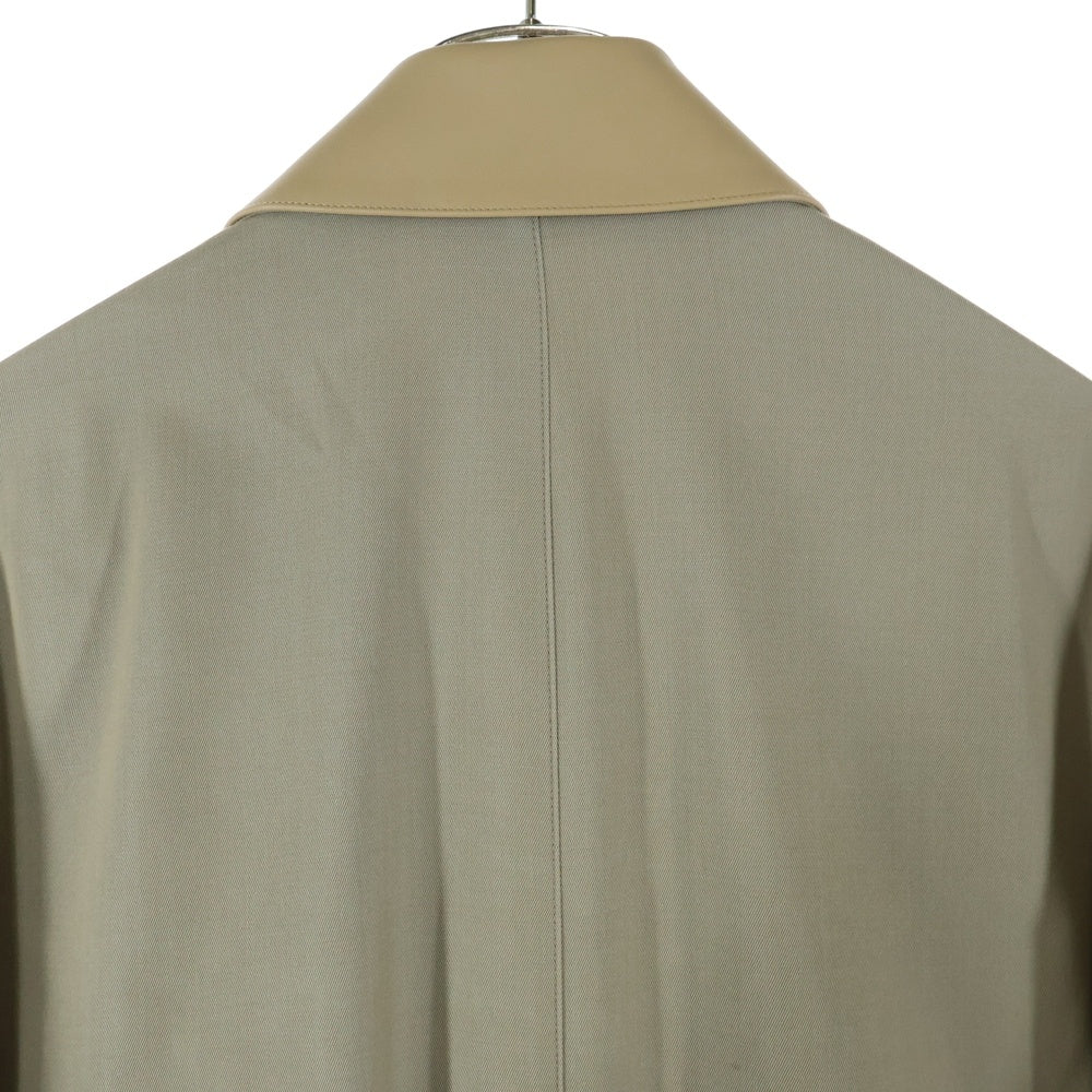 AURALEE(オーラリー) 25SS LIGHT WOOL MAX GABARDINE CHAMBRAY SOUTEIN COLLAR COAT ライト ウール マックス ギャバジン シャンブレー レザー ステンカラーコート ベージュ A25SC01MC