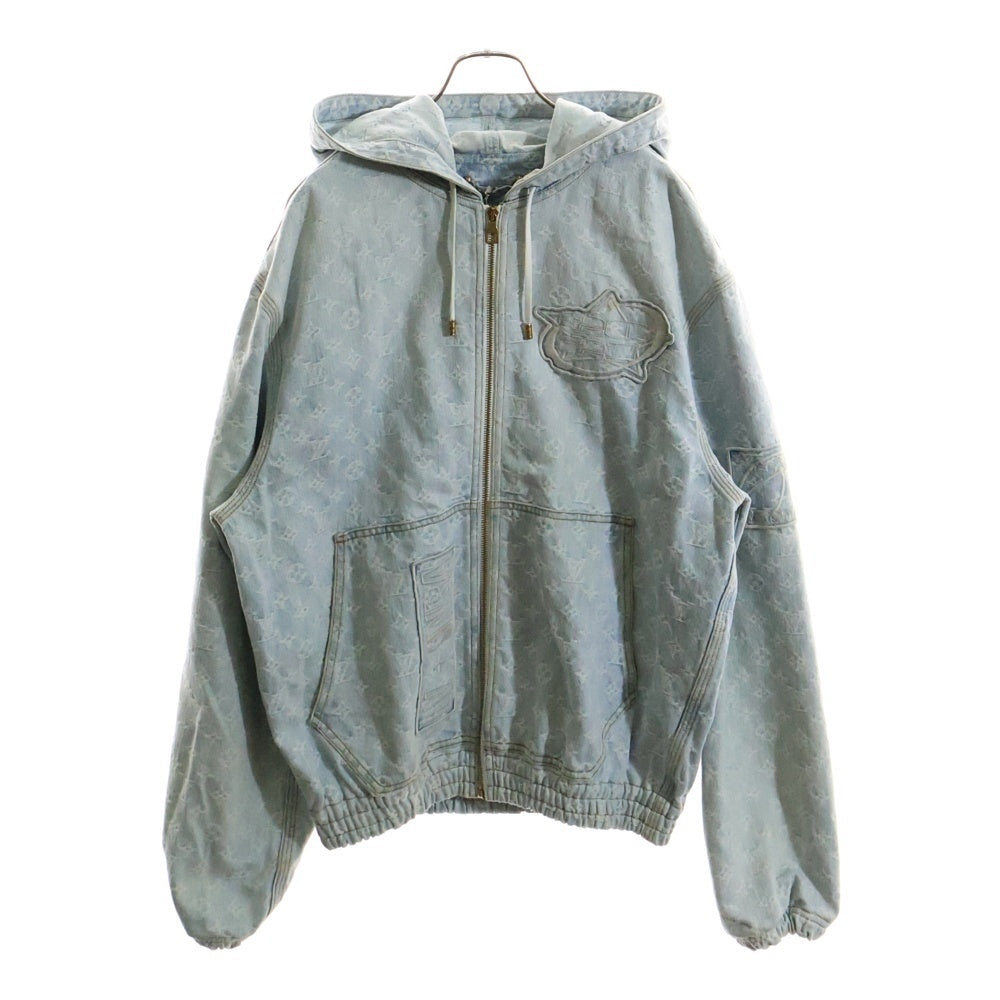 LOUIS VUITTON(ルイヴィトン) 21AW ×NBA Zip Through Hoodie エヌビーエー モノグラムデニム ジップスルーフーディ パーカージャケット インディゴ RM212M UZD HLA01W