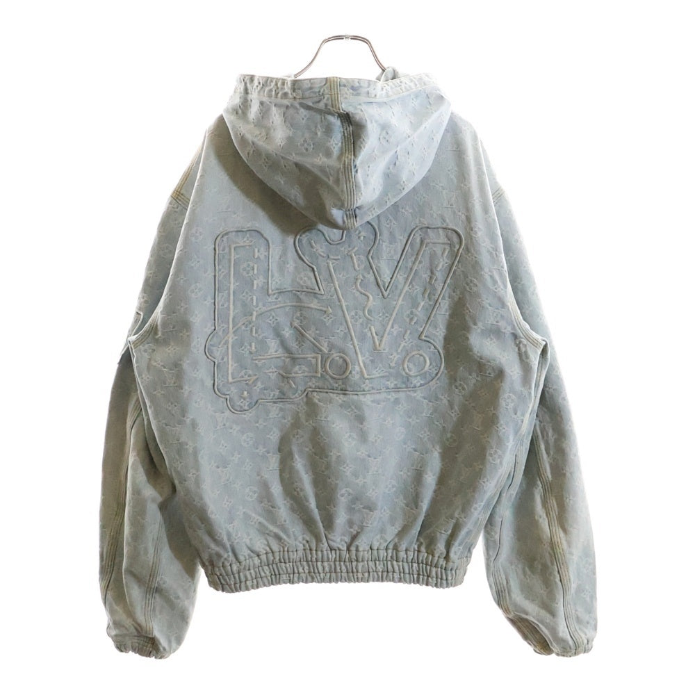 LOUIS VUITTON(ルイヴィトン) 21AW ×NBA Zip Through Hoodie エヌビーエー モノグラムデニム ジップスルーフーディ パーカージャケット インディゴ RM212M UZD HLA01W