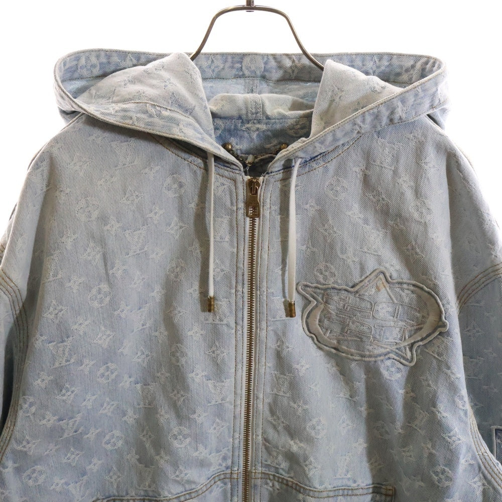 LOUIS VUITTON(ルイヴィトン) 21AW ×NBA Zip Through Hoodie エヌビーエー モノグラムデニム ジップスルーフーディ パーカージャケット インディゴ RM212M UZD HLA01W