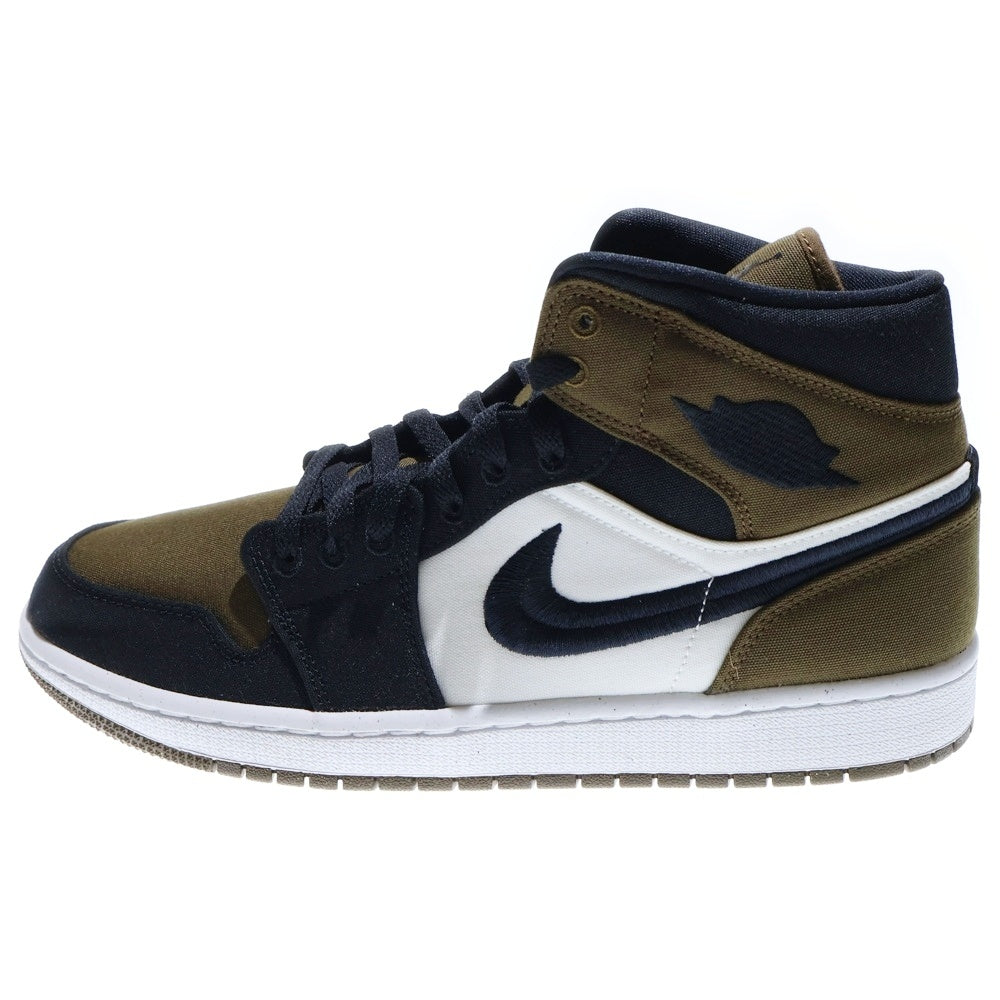 NIKE(ナイキ) WMNS AIR JORDAN 1 MID SE OLIVE TOE ウィメンズ エアジョーダン 1 オリーブトゥ ミッドカットスニーカー ブラック/ホワイト/オリーブ US11.5/28.5cm DV0427-301