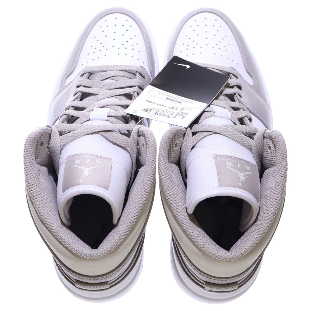 NIKE(ナイキ) AIR JORDAN 1 MID LINEN エアジョーダン 1 リネン ミッドカットスニーカー グレー US10/28cm 554724-082