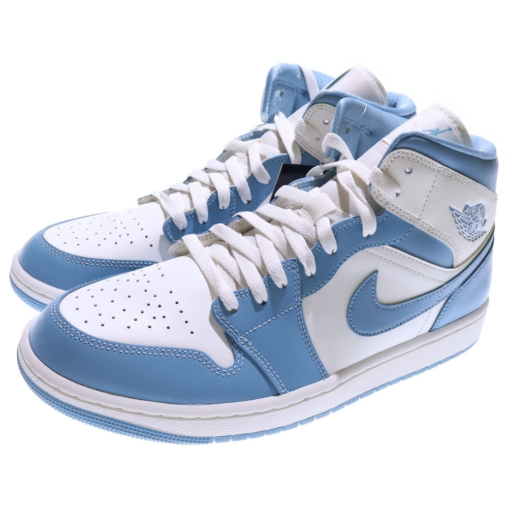 NIKE(ナイキ) WMNS AIR JORDAN 1 MID UNIVERSITY BLUE ウィメンズ エアジョーダン1 ユニバーシティブルー ミッドカットスニーカー ホワイト/ブルー US12/29cm BQ6472-141