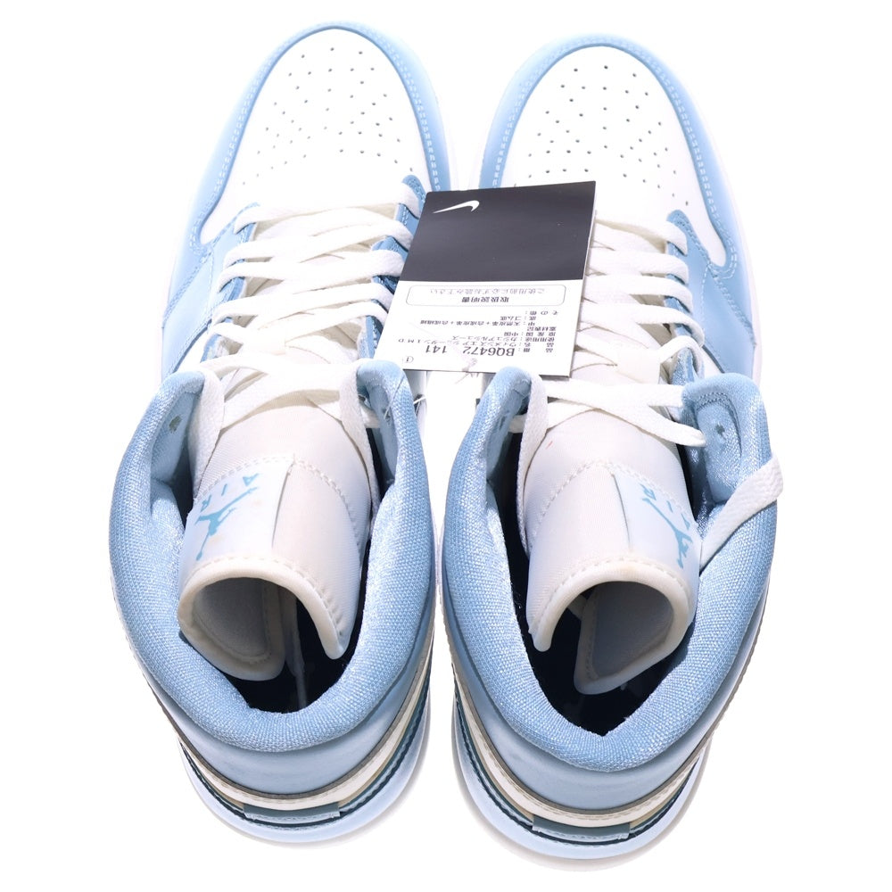 NIKE(ナイキ) WMNS AIR JORDAN 1 MID UNIVERSITY BLUE ウィメンズ エアジョーダン1 ユニバーシティブルー ミッドカットスニーカー ホワイト/ブルー US12/29cm BQ6472-141