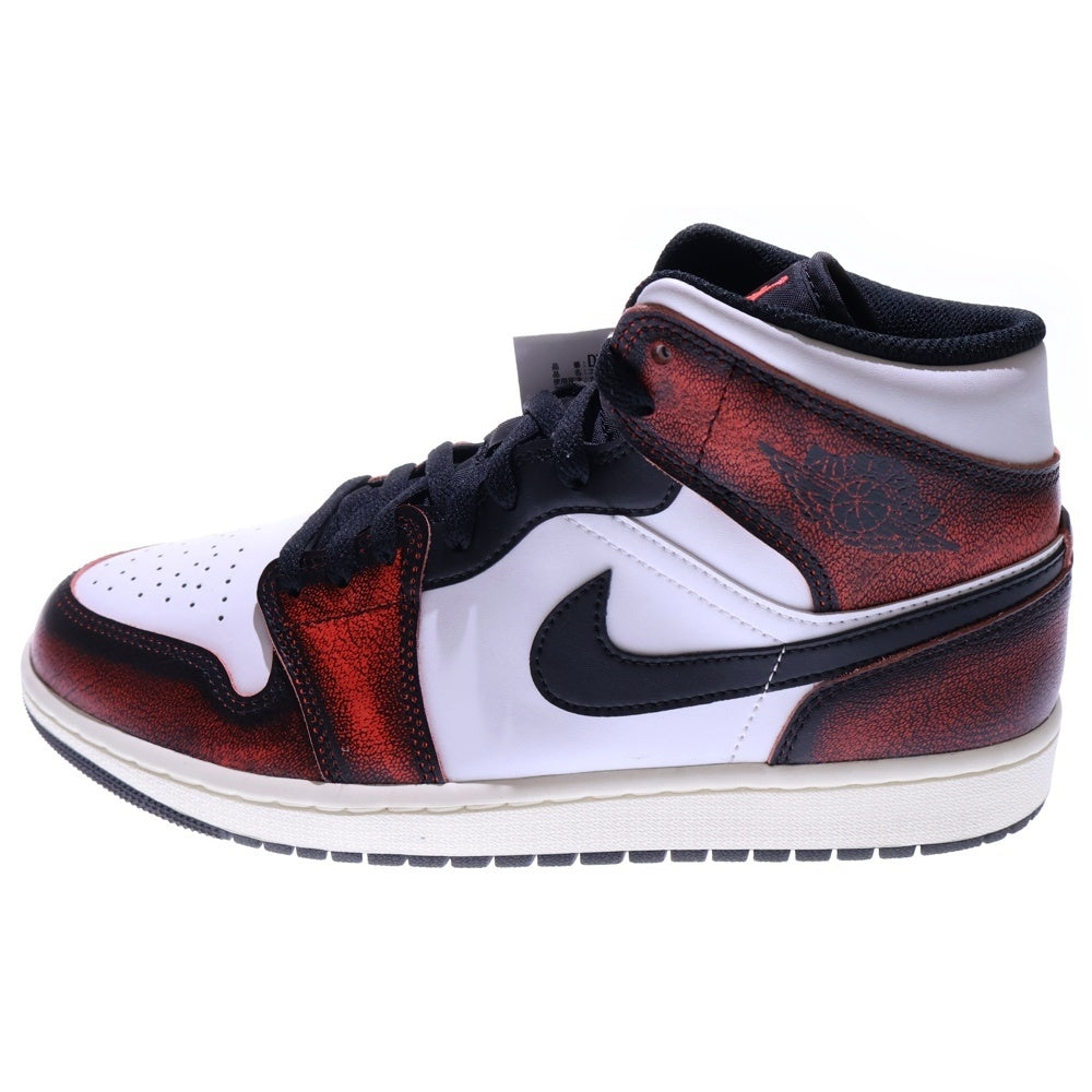 NIKE(ナイキ) AIR JORDAN1 MID SE WEAR AWAY エアジョーダン1 ミッドカットスニーカー ブラック/レッド US10/28cm DV9565-006